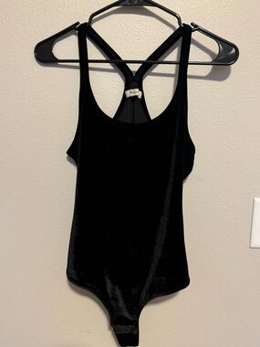 Madwell Black Velvet Racerback Bodysuit - Women's Intimates